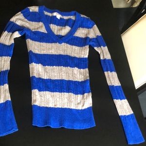 Blue and light brown sweater
